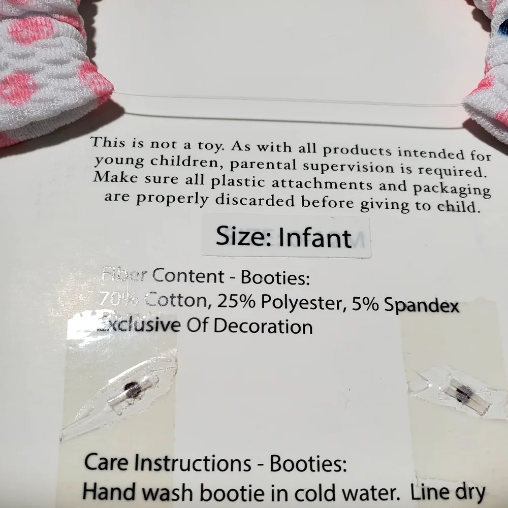 Little Me Pink Polka Dot Infant Bootie and Headband Set